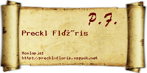 Preckl Flóris névjegykártya